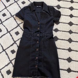 Zara black denim dress